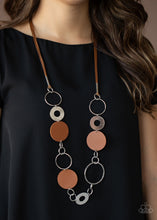Cargar imagen en el visor de la galería, Sooner or LEATHER - Brown Necklace Set