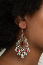 Load image into Gallery viewer, Musical Gardens - Red Earrings