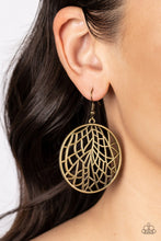 Load image into Gallery viewer, Fractured Foliage - Brass Earrings
