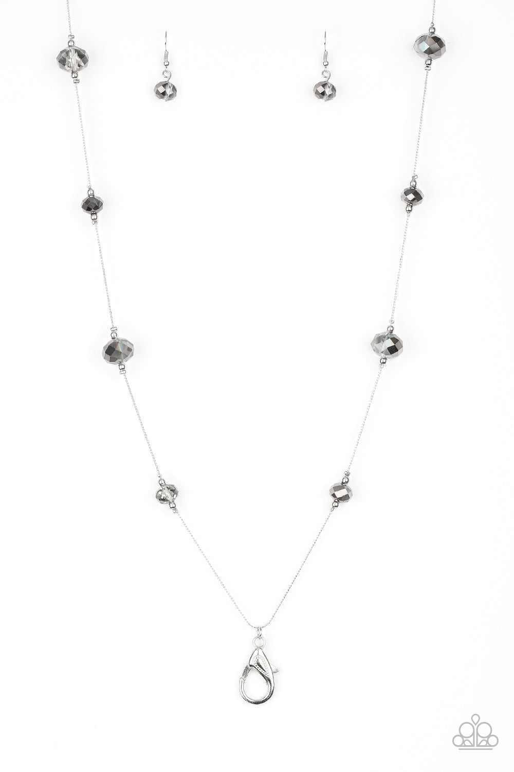 Champagne On The Rocks - Silver Lanyard Necklace Set
