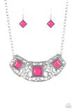 Carregar imagem no visualizador da galeria, Feeling Inde-PENDANT - Pink Necklace Set
