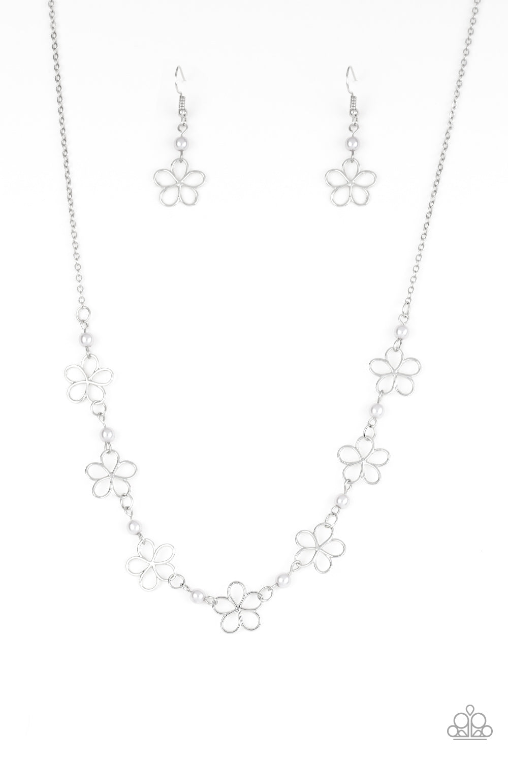 Always Abloom - Silver Necklace Set