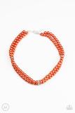 Cargar imagen en el visor de la galería, Put On Your Party Dress - Orange Choker Necklace Set
