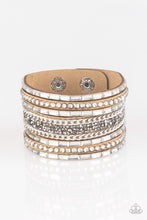 Load image into Gallery viewer, Rhinestone Rumble - Brown Bracelet
