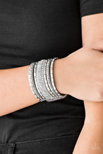 Load image into Gallery viewer, Rhinestone Rumble - Silver Urban Bracelet
