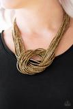 Cargar imagen en el visor de la galería, Knotted Knockout - Brass Necklace Set
