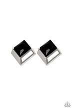 Cargar imagen en el visor de la galería, Stellar Square - Black Post Earrings
