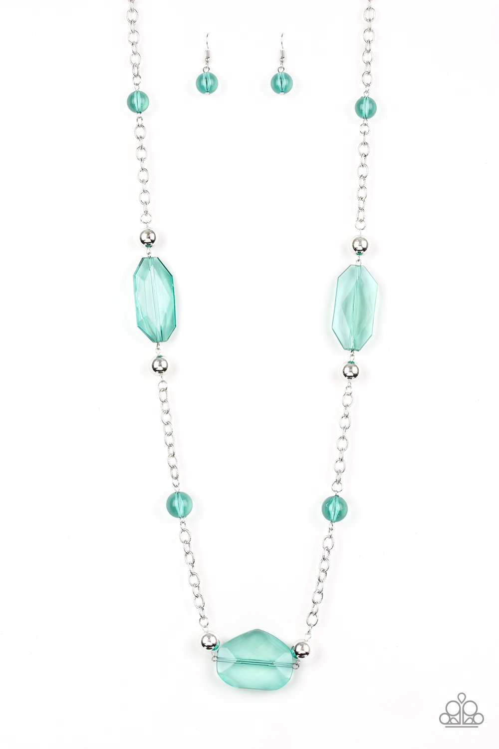 Crystal Charm - Green Necklace Set