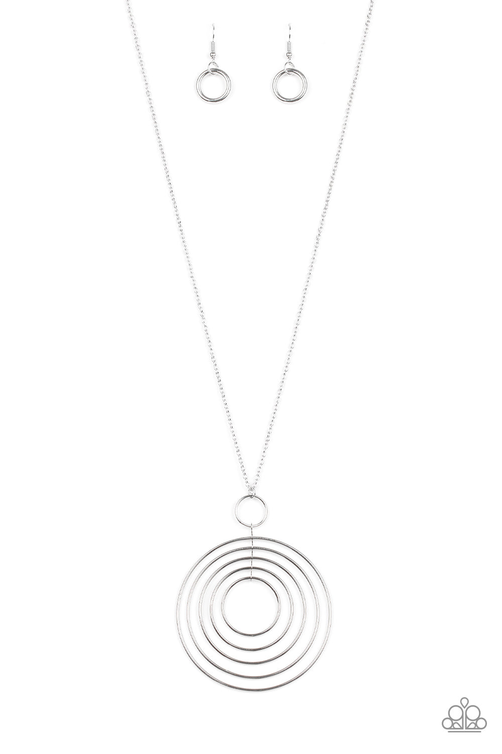 Running Circles In My Mind - Silver Necklace Set
