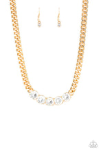 Load image into Gallery viewer, Rhinestone Renegade - Gold Necklace Set
