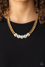 Load image into Gallery viewer, Rhinestone Renegade - Gold Necklace Set
