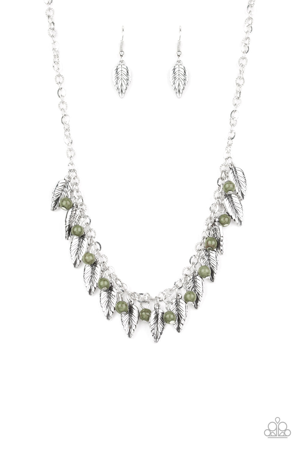 Boldly Airborne - Green Necklace Set