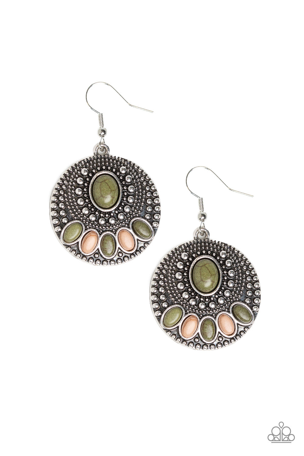 Sandstone Paradise - Green Earrings