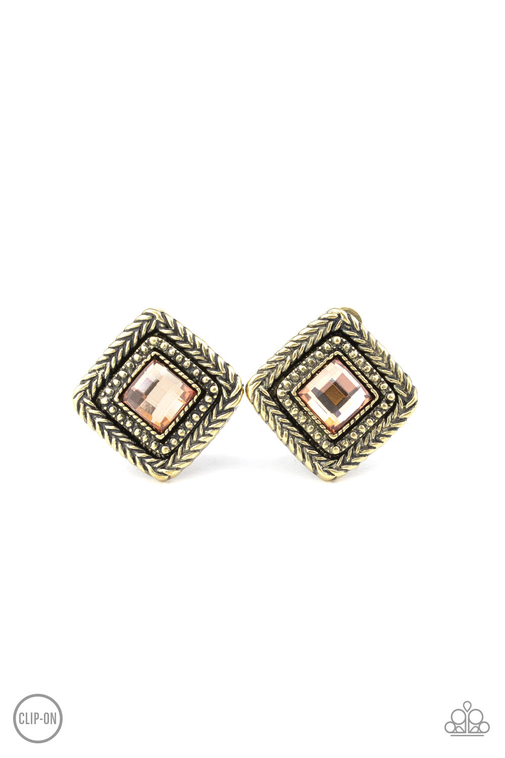 Fashion Square - Brass Earrings