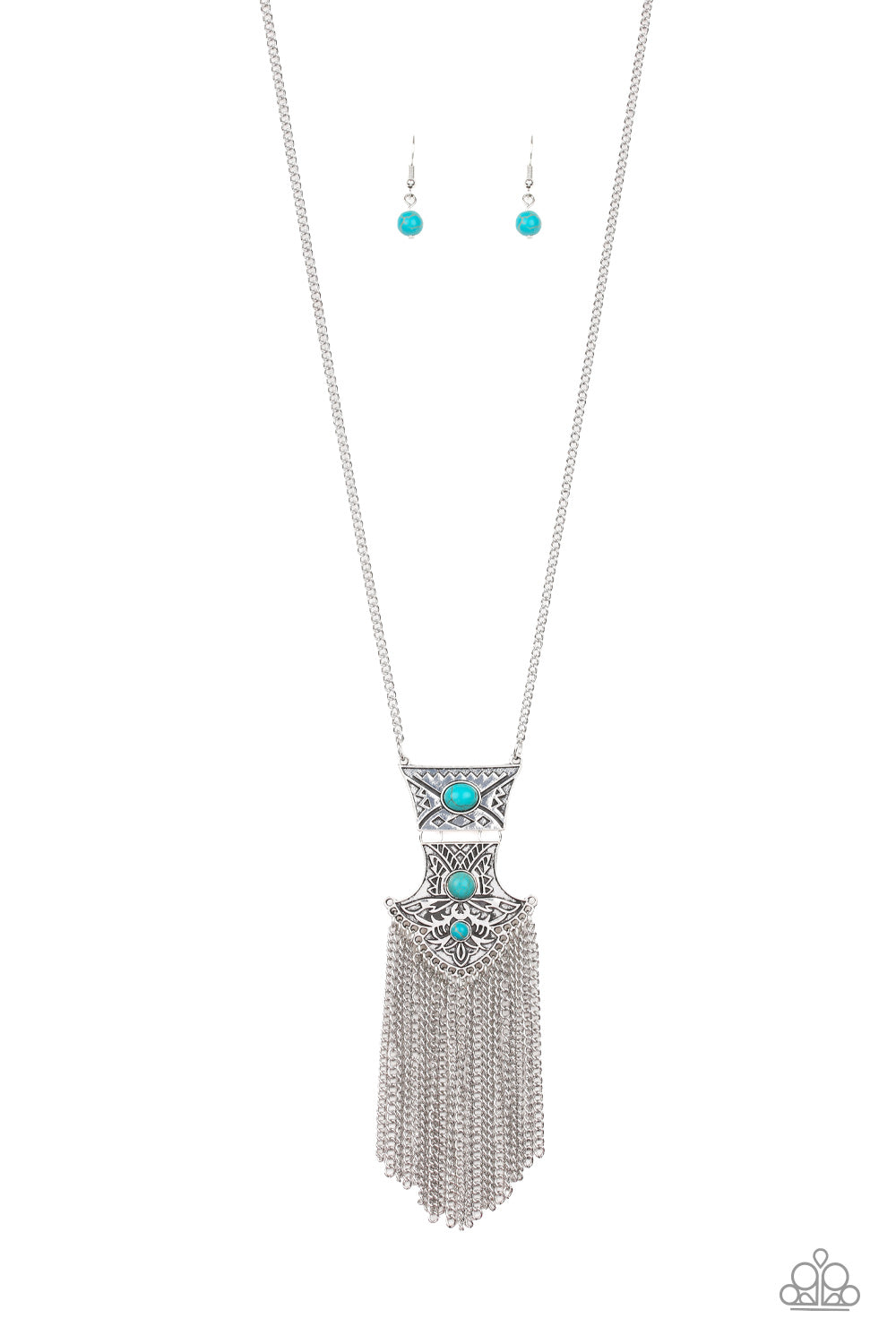 Totem Tassel - Blue Necklace Set