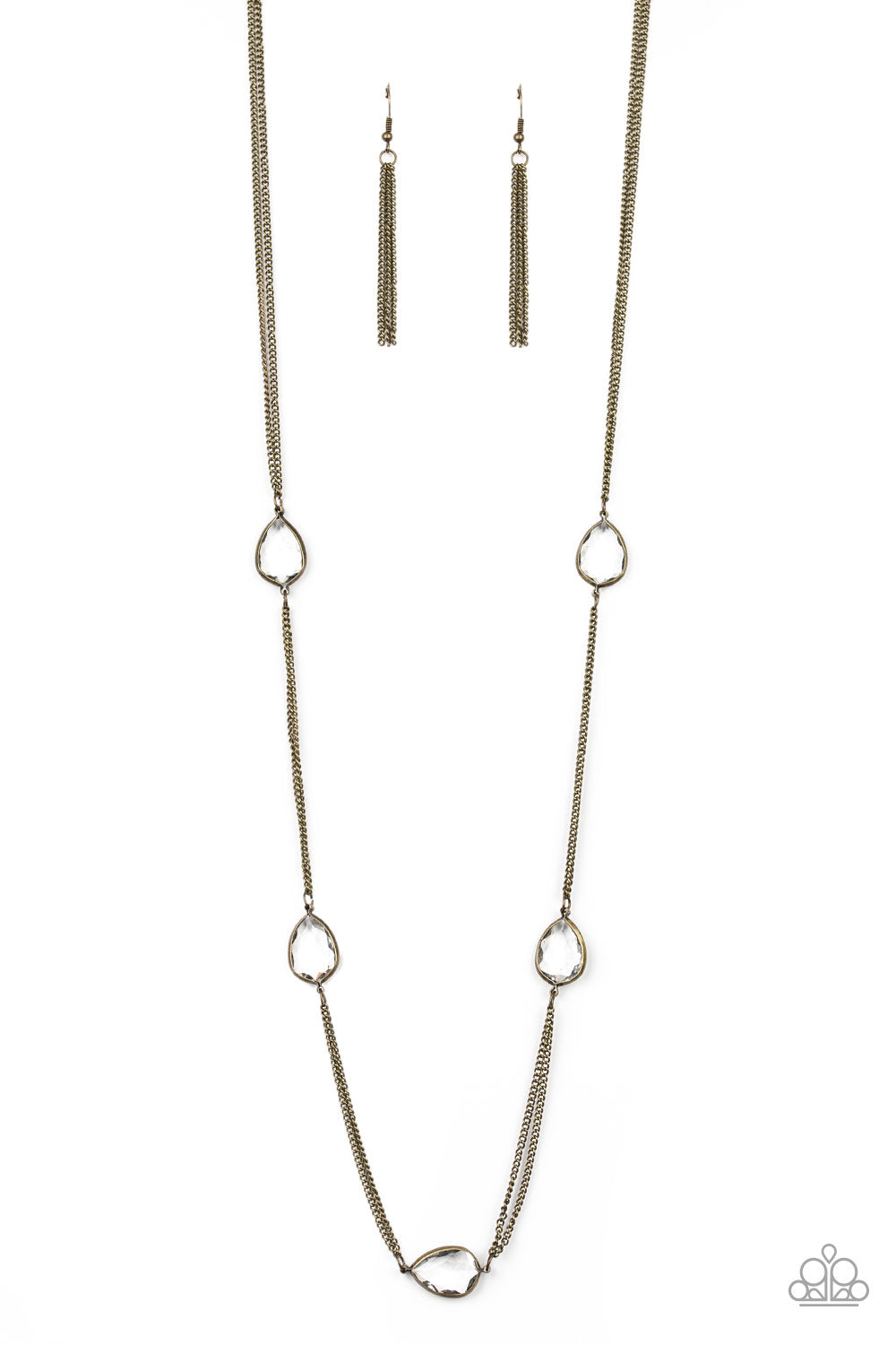 Teardrop Timelessness - Brass Necklace Set