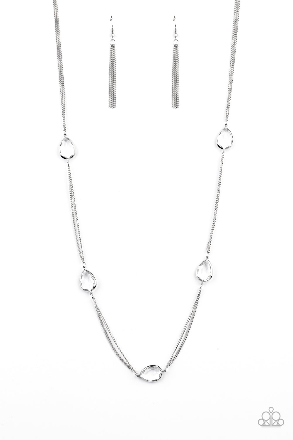 Teardrop Timelessness - White Necklace Set