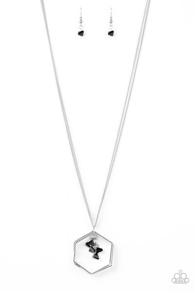 Chicly Geocentric - Black Necklace Set