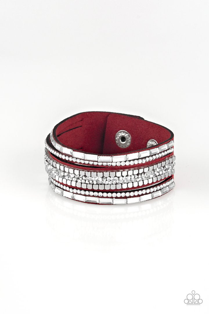 Rebel in Rhinestones - Red Urban Bracelet