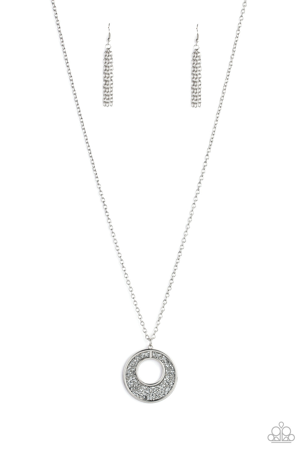 Glitzy Glow - Silver Necklace Set