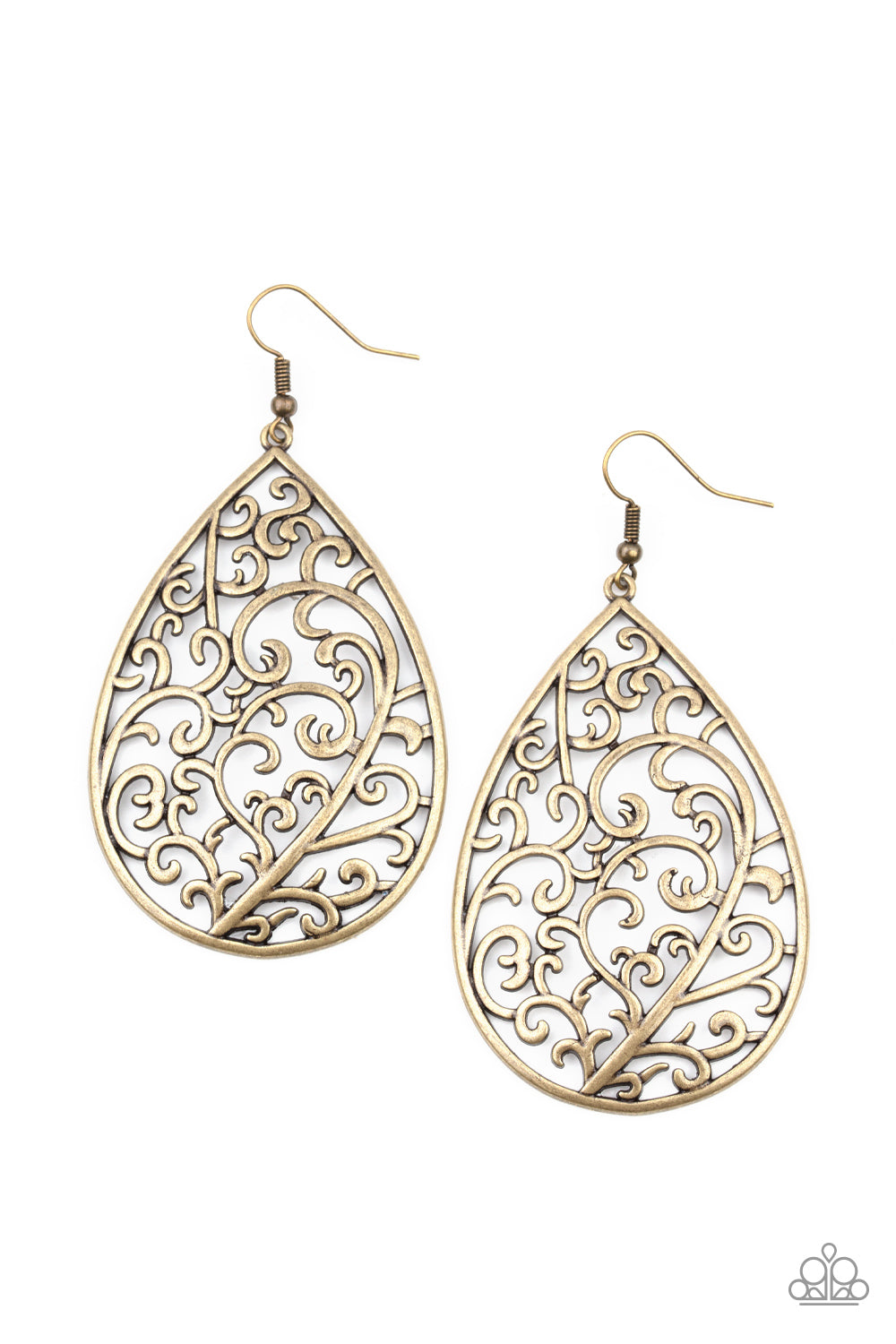 Grapevine Grandeur - Brass Earrings