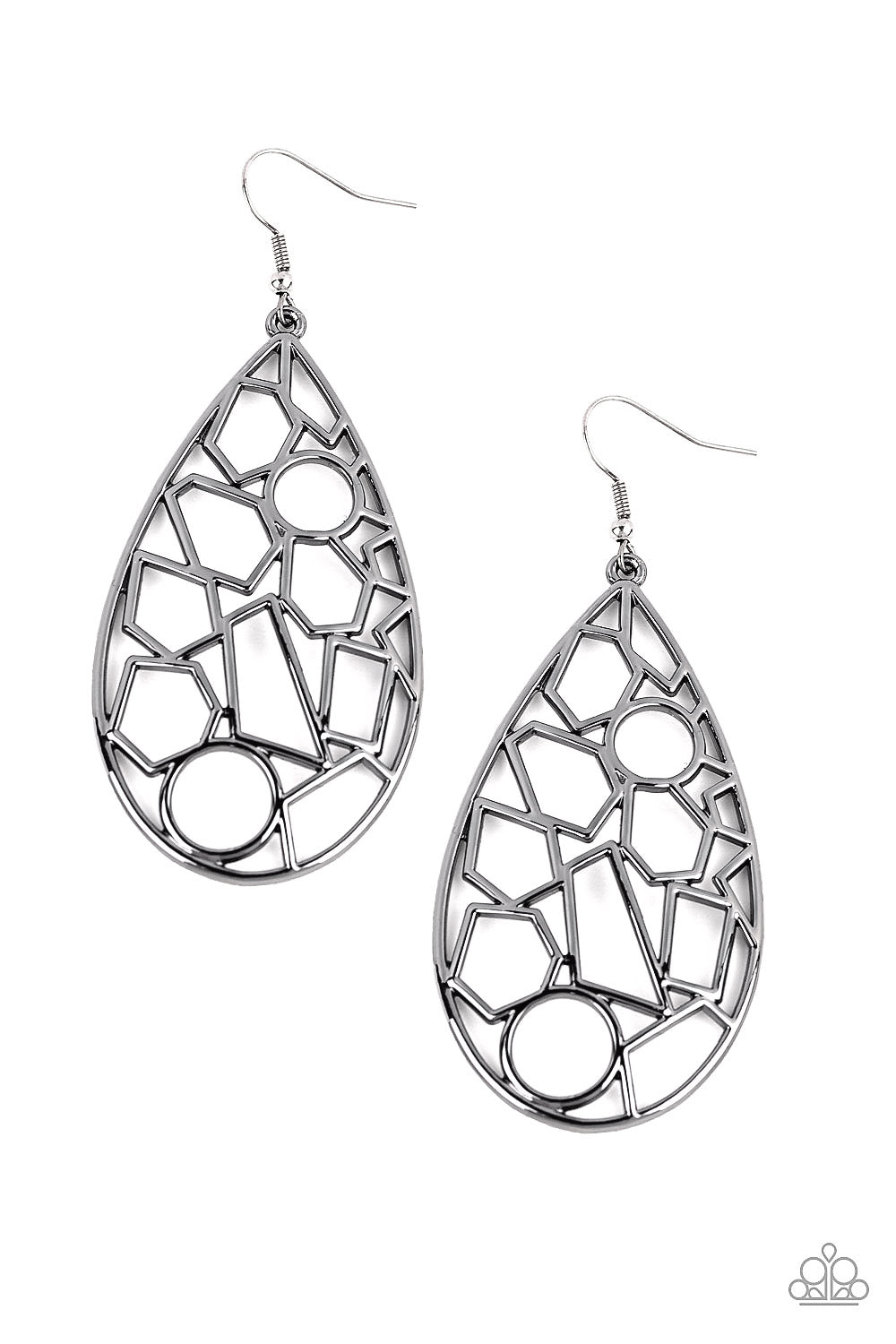 Reshaped Radiance - Black Earrings