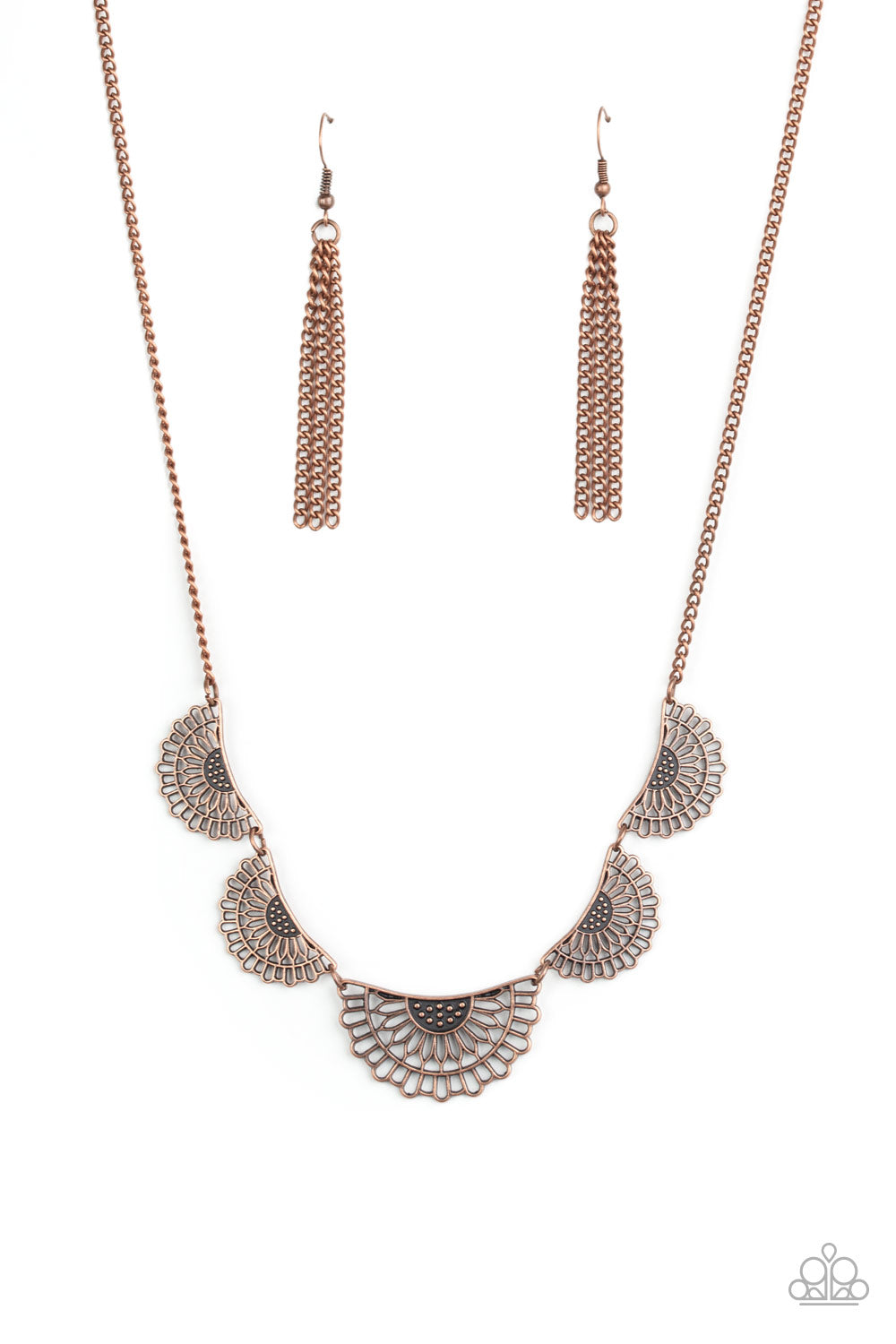 Fanned Out Fashion - Copper Necklace Set