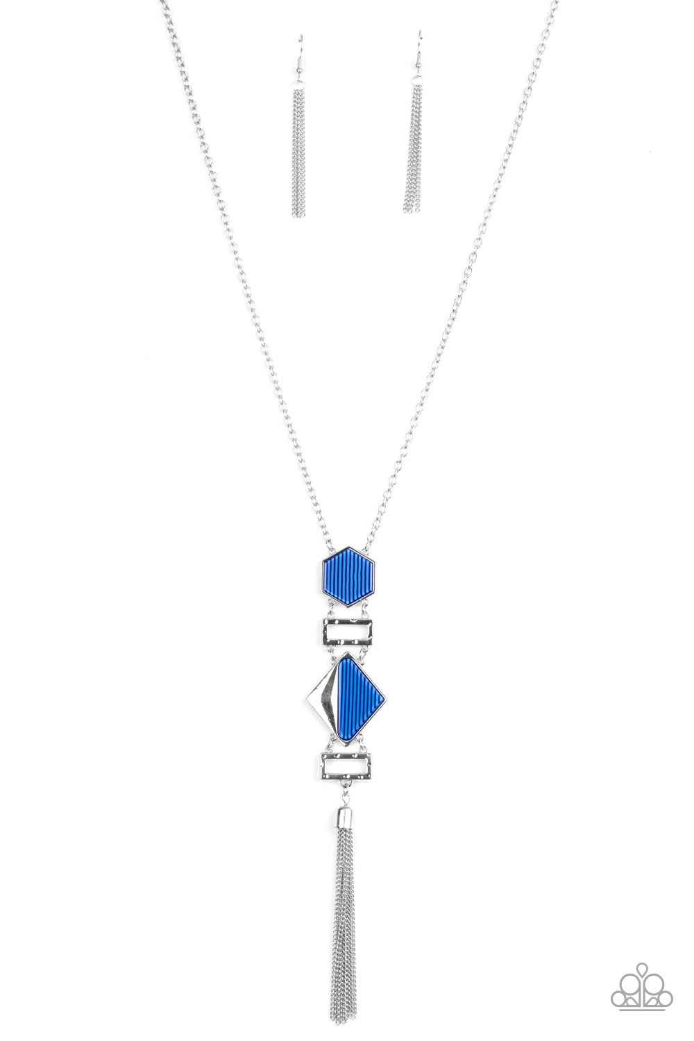 STRIPE Up a Conversation - Blue Necklace Set