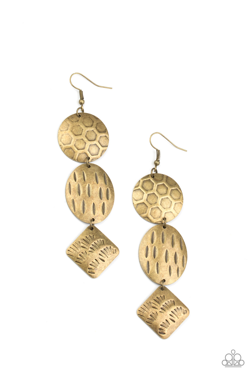 Mixed Movement - Brass earrings