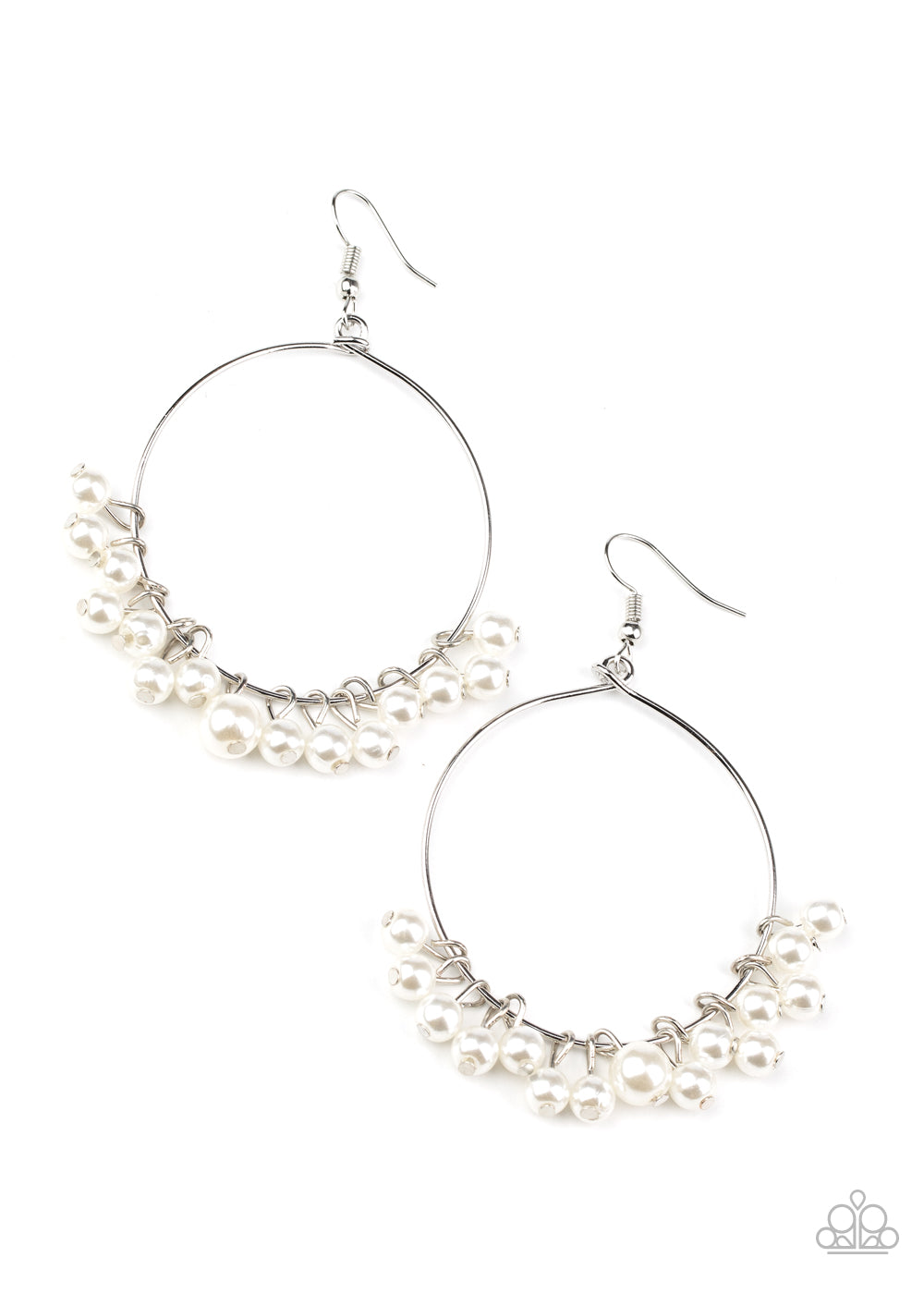 Things Are Looking UPSCALE - White Earrings