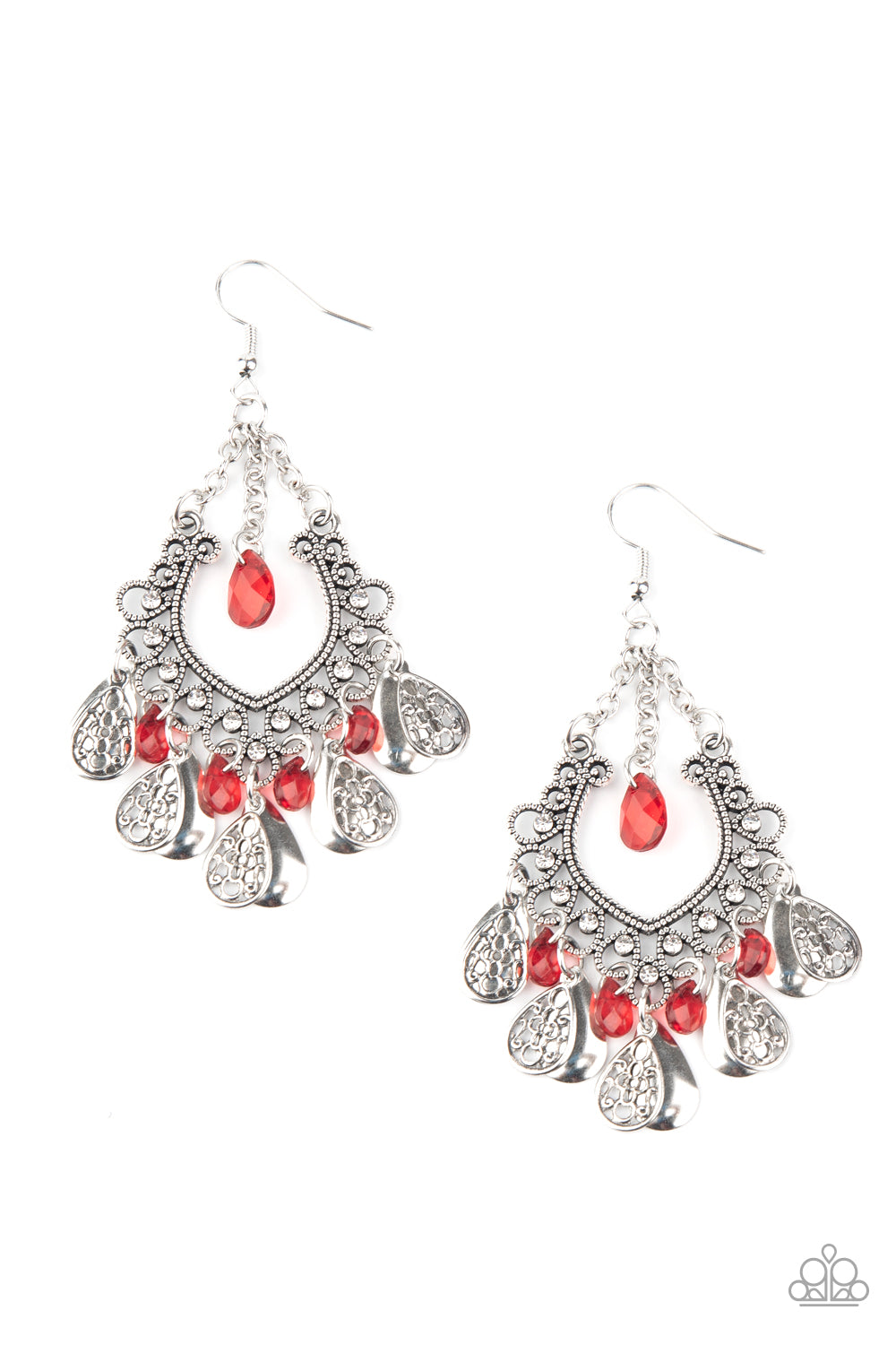 Musical Gardens - Red Earrings