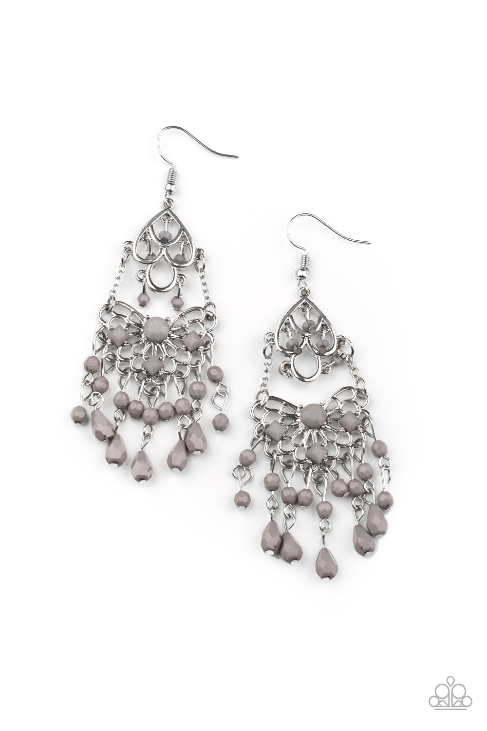 Glass Slipper Glamour - Silver Earrings