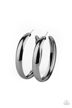 Load image into Gallery viewer, BEVEL In It - Black Hoop Earrings
