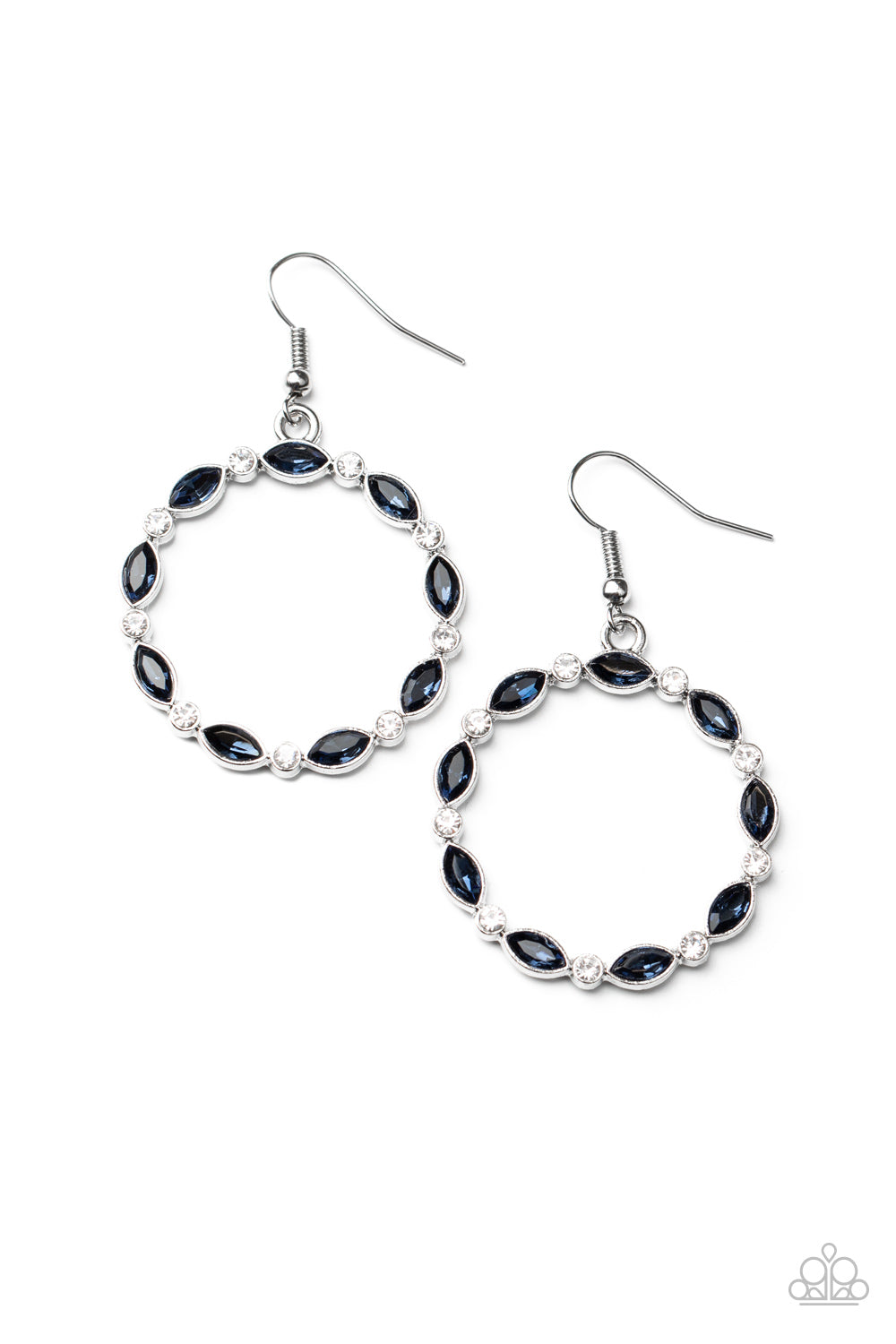 Crystal Circlets - Blue Earrings