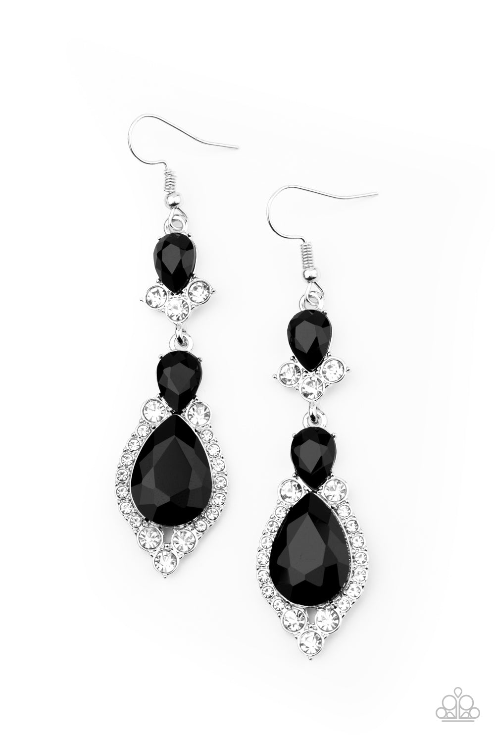 Fully Flauntable - Black Earrings