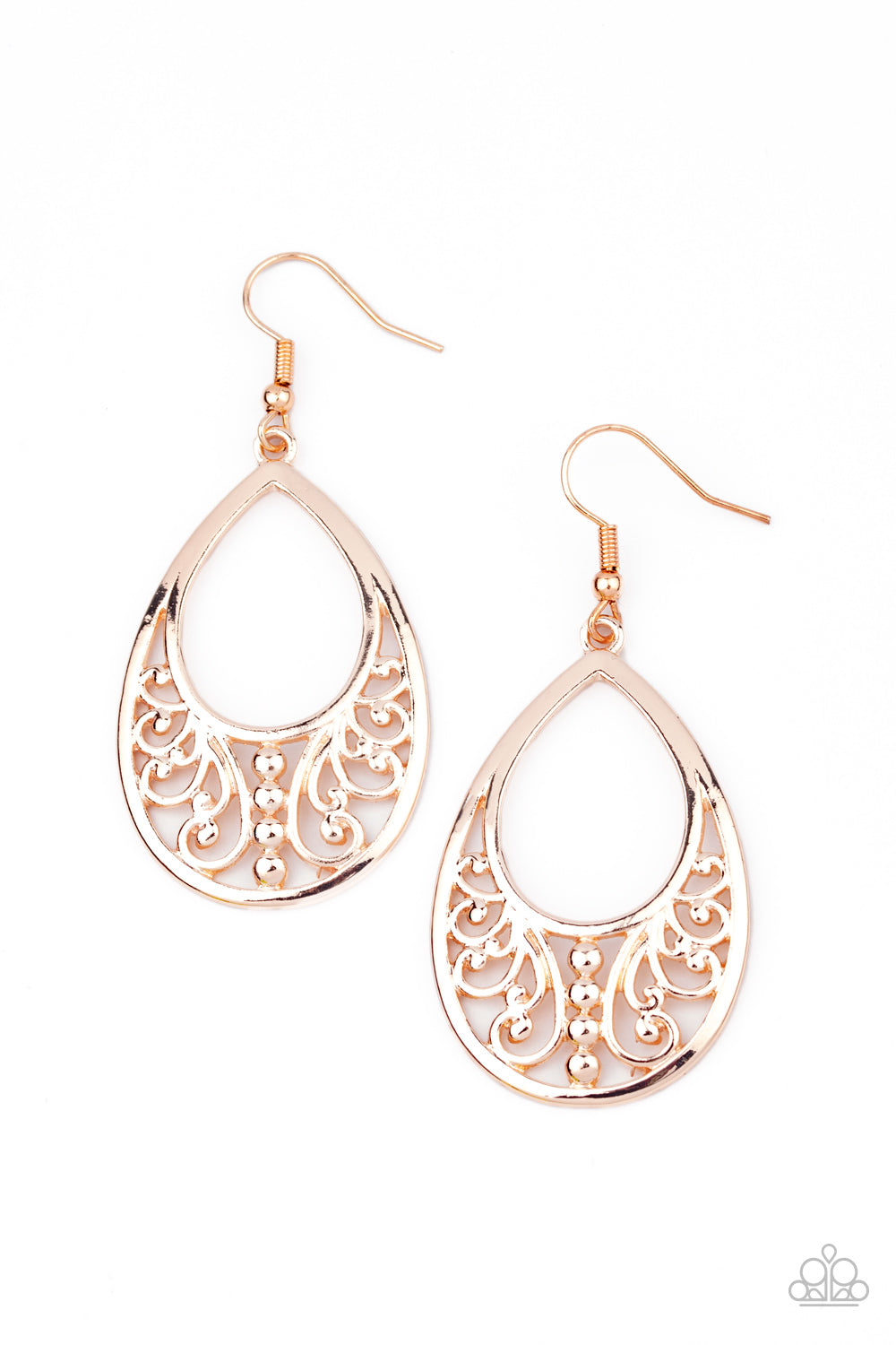 Stylish Serpentine - Rose Gold Earrings