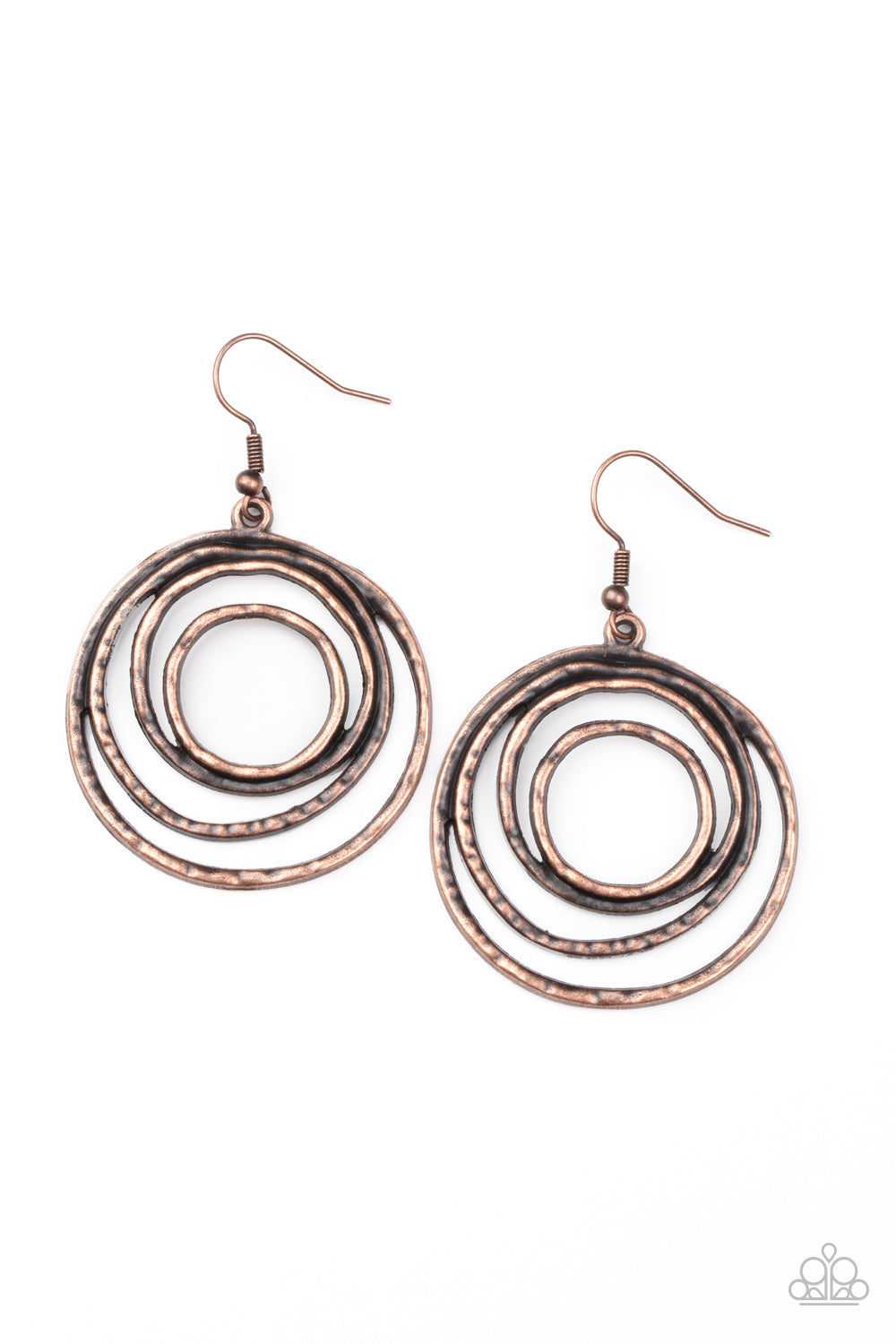 Spiraling Out of Control - Copper Earrings