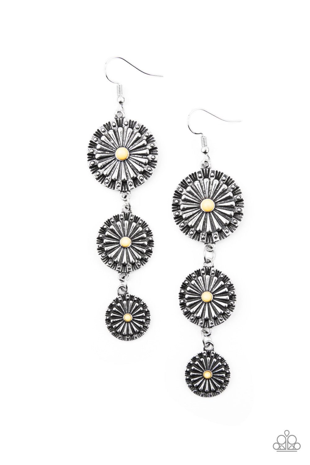 Festively Floral - Yellow Earrings