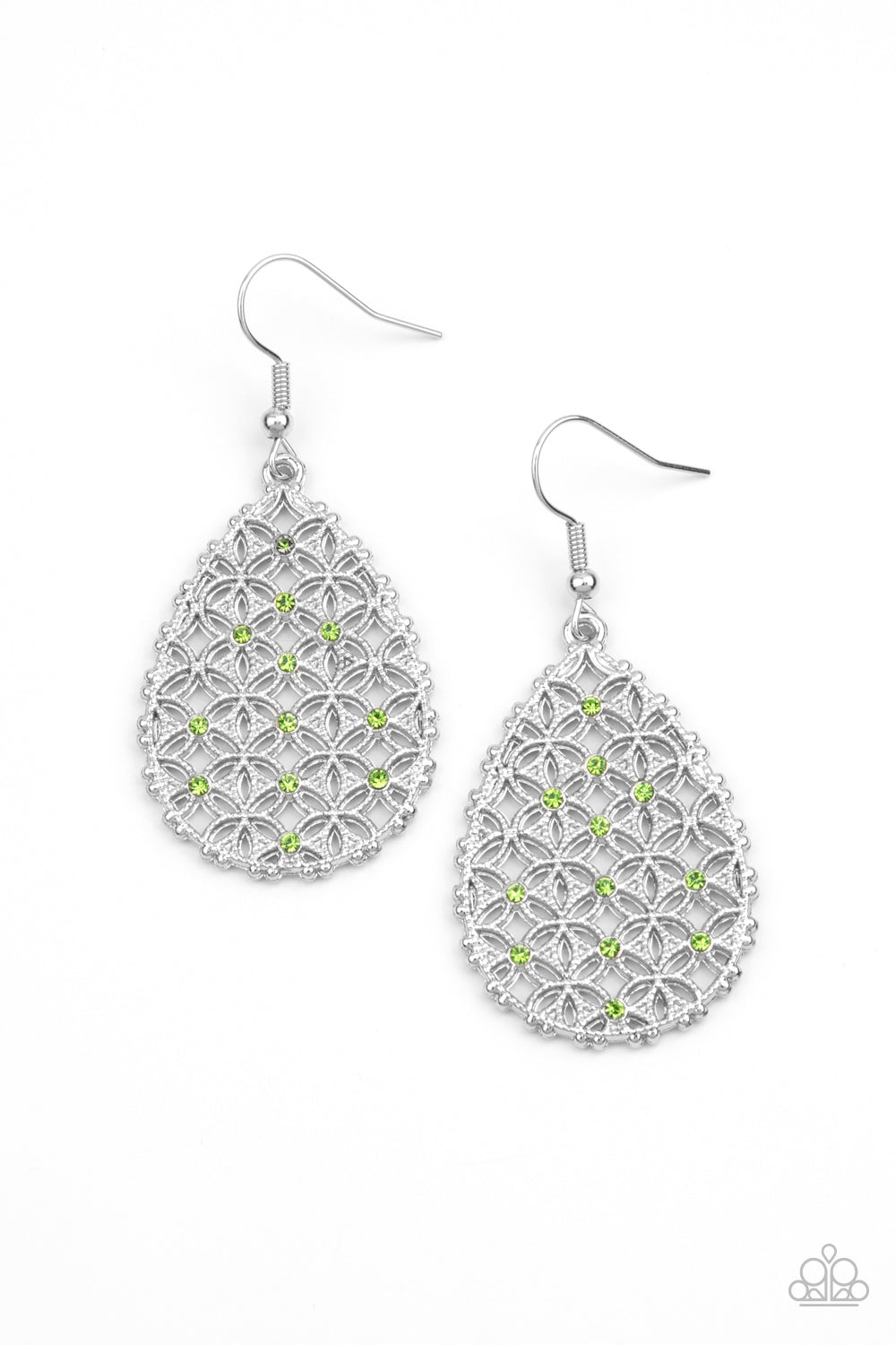 Glorious Gardens - Green Earrings