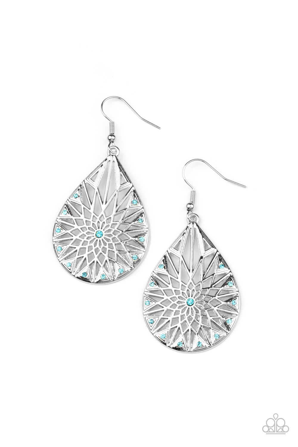 Icy Mosaic - Blue Earrings