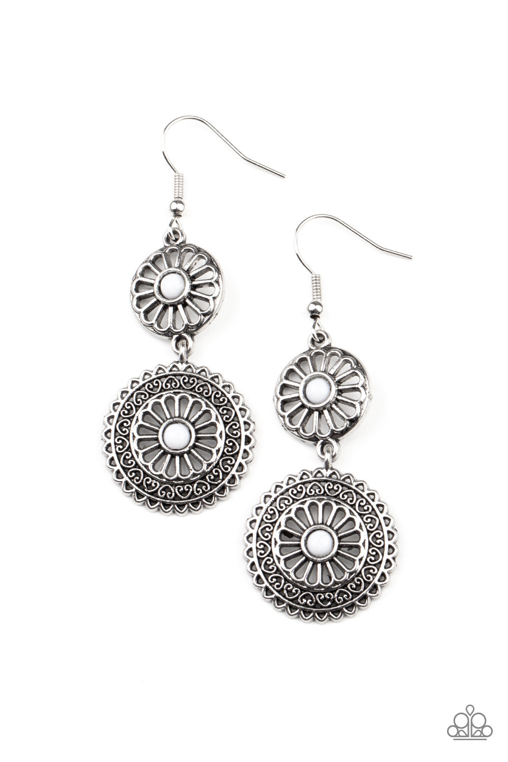 Keep It WHEEL - White Earrings