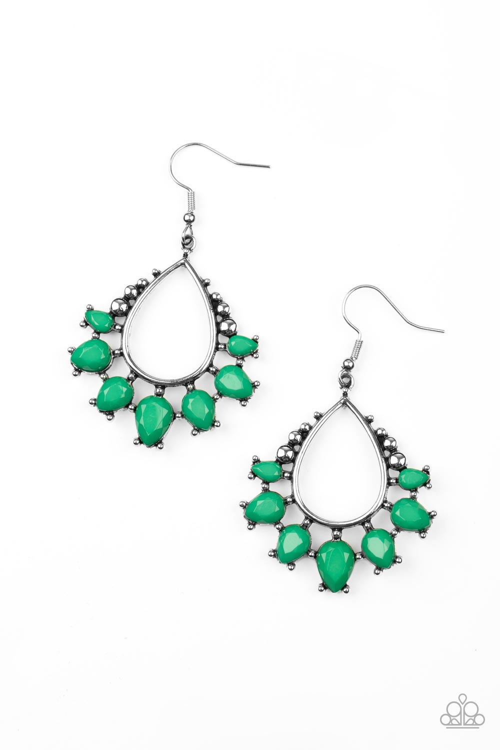 Flamboyant Ferocity - Green Earrings