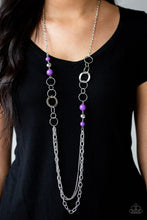 Cargar imagen en el visor de la galería, Modern Motley - Purple Necklace Set
