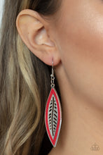 Load image into Gallery viewer, Leather Lagoon - Red Earrings
