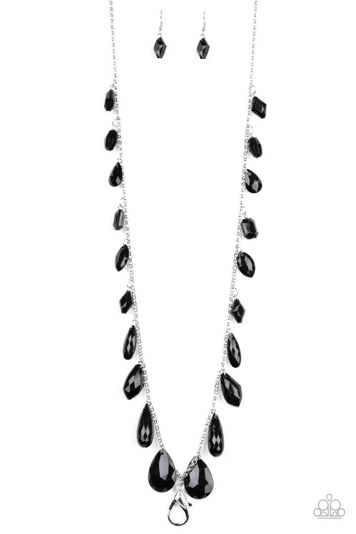 GLOW And Steady Wins The Race - Black Lanyard Necklace Set