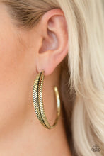 Load image into Gallery viewer, Funky Feathers - Brass Earrings
