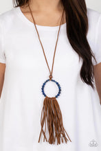 Cargar imagen en el visor de la galería, Namaste Mama - Blue Leather Necklace Set
