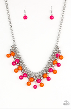 Cargar imagen en el visor de la galería, Friday Night Fringe - Pink and Orange Necklace Set
