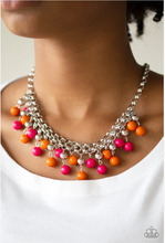 Cargar imagen en el visor de la galería, Friday Night Fringe - Pink and Orange Necklace Set
