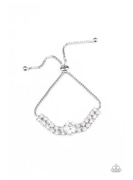 Gorgeously Glitzy - White Bracelet Set